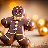 Christmas Gingerbread Man Molds Christmas Silicone Molds 10 Inch Large Gingerbread Man Mold Christma Baking Cake Pan with Gingerbread Mans for Baking Cake Cookie Chocolate Candy Jello Ice Cubes(Brown)
