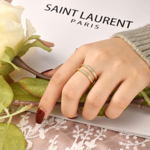 Wuziwen Vintage Princess Ring Enhancer for Women AAAAA CZ Wedding Band Set 925 Sterling Silver2