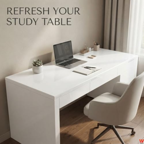 Image of WISDOM White Glossy Peel and Stick Wallpaper Self Adhesive Decorative Vinyl Contact Paper for Home Interior Makeover, Like Drawer cabinets DIY Renovation and Smooth Surface Decoration(20x120)