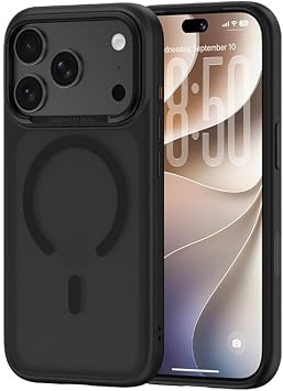 iPhone 18 Pro Max / 17 Pro Max uyumlu K l f MagSafe  arj  zellikli Benks Mist C-Magnet Yeni Seri Silikon Kapak Siyah