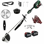 Decespugliatore a Batteria con Motore Brushless 176V (2x88V) 6700RPM Tagliaerba Tagliabordi con 2 Batterie 8Ah Display LCD Digitale e Velocità Regolabile