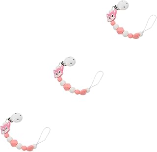 ibasenice 3 Pçs Chupeta Corrente Chupetas De Silicone Chupeta De Silicone Clipe De Chupeta De Bebê Chupeta De Bebê Mordedor De Silicone Seguro Chupeta Clipe De Chupeta De Bebê Ferramenta