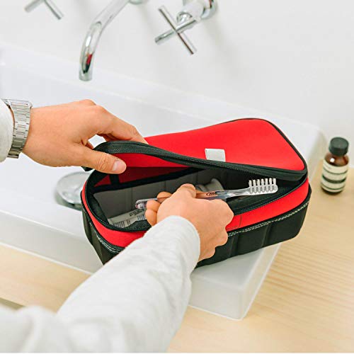 Lewis N. Clark Travelflex Toiletry Kit, Makeup Bag, Shower Caddy + Travel Organizer for Luggage, Carry-on or Suitcase, Classic Side Zip, Charcoal - Image 6