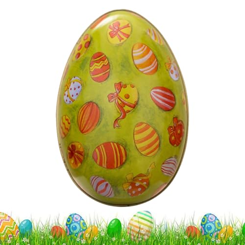 Cajas de regalo de Pascua, pequeños recipientes de alimentos con forma de huevo de Pascua, estuche de almacenamiento de joyas para festivales, tarros decorativos de metal para chocolate, galletas,