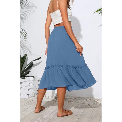 Image of Witsmile High Waist Tiered Skirts for Women Flowy Skirts for Women Long Length with Pockets 2026 Fashion Trendy