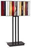 Striped Art Glass Iron Base Table Lamp
