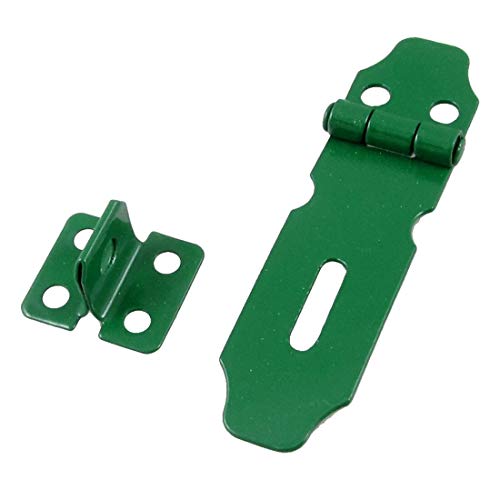 MroMax ドア掛け金ラッチ ドアボルトラッチ スライドラッチ ステンレス製 ドア留め スレンレススチール 南京錠留め金 Stapleパーツ ドア後付け ロックシフトゲートラッチ 安全ドアロックボタン ドア用 グリーン 長さ63mm 幅19mm 1個入り