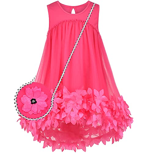 Robe princesse blanche fille coupe trapèze avec petit sac