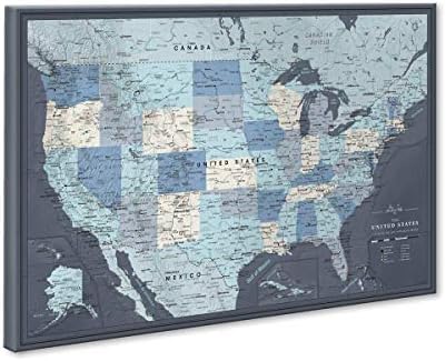 Push Pin Map United States on Canvas | Personalized Push Pin US Map | Large Push Pin Map of United States