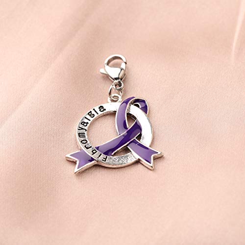 CENWA Fibromyalgia Purple Ribbon Charm Zipper Pull Fibromyalgia Awareness Gift Fibromyalgia Jewelry4