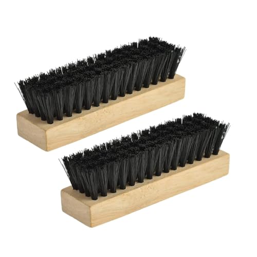Image of Xerus mini Shoe Brush Small 4 Inch for Sneaker, Canvas and Sport Shoes Cleaning 2 Soft Bristle Brush, Professional Boot Cleaning Kit, Wood Handle, PP Material Bristles