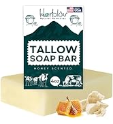Beef Tallow Soap Bar – All Natural Grass Fed Tallow Soap Unscented – Moisturizing Face &amp; Body Was...