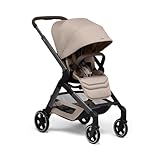 Joolz Hub2 Kompakter Kinderwagen – Leichter & Wendiger City-Buggy ab Geburt bis 22kg, Einhand-Faltmechanismus, Ergonomischer wendbarer Sitz mit flacher Liegeposition für Neugeborene – Sandy taupe