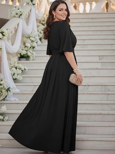 Image of KOH KOH Womens Long Pleated Flowy Modest Evening Wedding Guest Maxi Dress