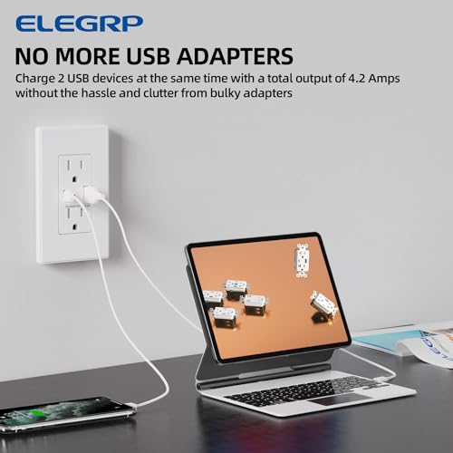 Elegrp R1615D42-WH Usb Outlets, 15 Amp Wall Outlet thumb #7