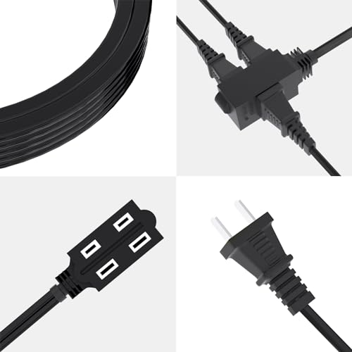 HITRENDS - 10FT Short Extension Cord, 16AWG 10A 125V 3 Outlets Polarized Power Extension Cable with On/Off Switch, Nema 1-15P to Nema 1-15R Short Power Cord for Home, Office, Indoor Electronic Devices - Image 6
