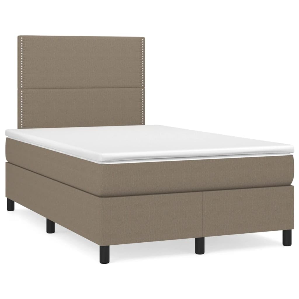 Cama con somier con colchón, tela de 120 x 190 cm y soporte de dureza media para un sueño reparador