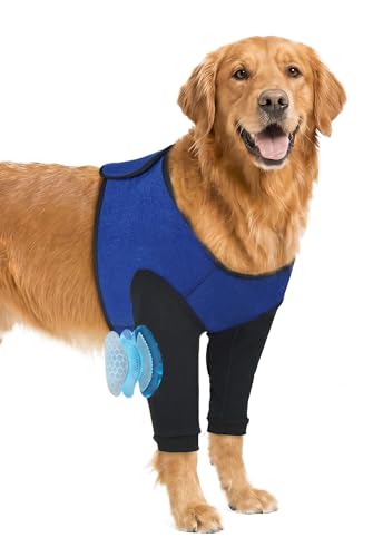 Dog Front Leg Sleeve to Stop Licking Dog Elbow Protector for Surgery Hot spot Wound Stitche Granuloma Skin Issues Soft Breathable Cover for Large Medium Small Dogs L