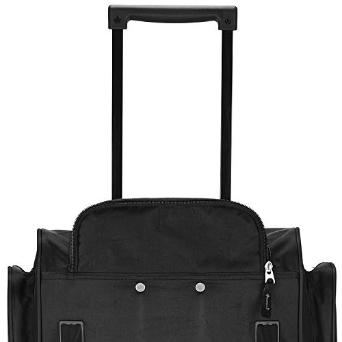 Travelers Club Xpedition 30 Inch Multi-Pocket Upright Rolling Duffel Bag, Black, 30-Inch