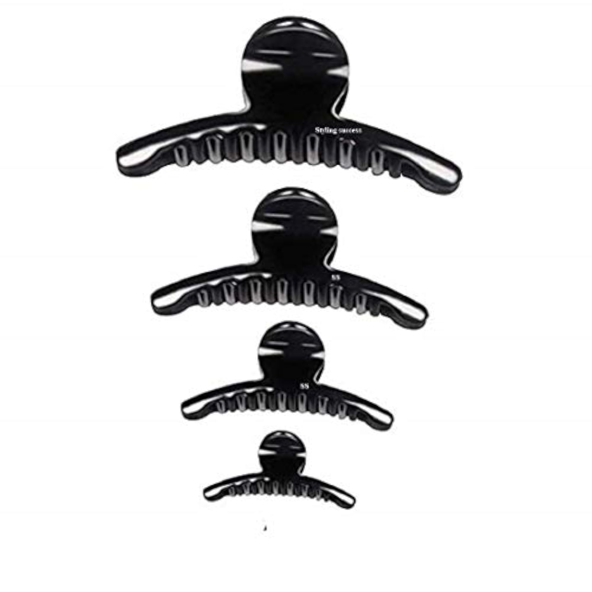 Black Plastic Hair Clutch/Claws/Clips Combo of 4 Pieces