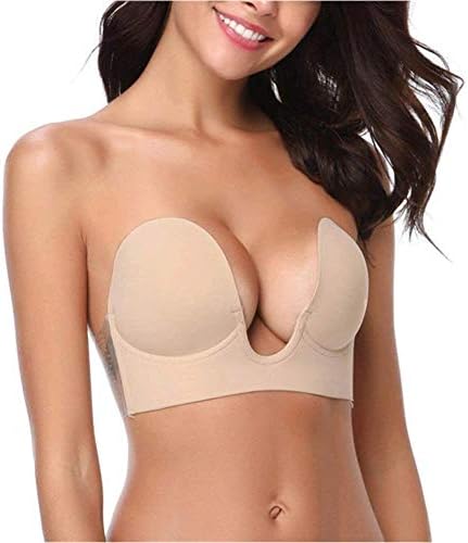 MITALOO Push Up Strapless Sticky Adhesive Invisible Backless Bras Plunge Reusable Magic Bra for Women