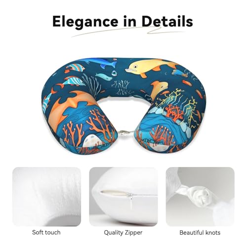 Almohada de viaje espuma viscoelástica U azul 30x25 cm miniatura 3