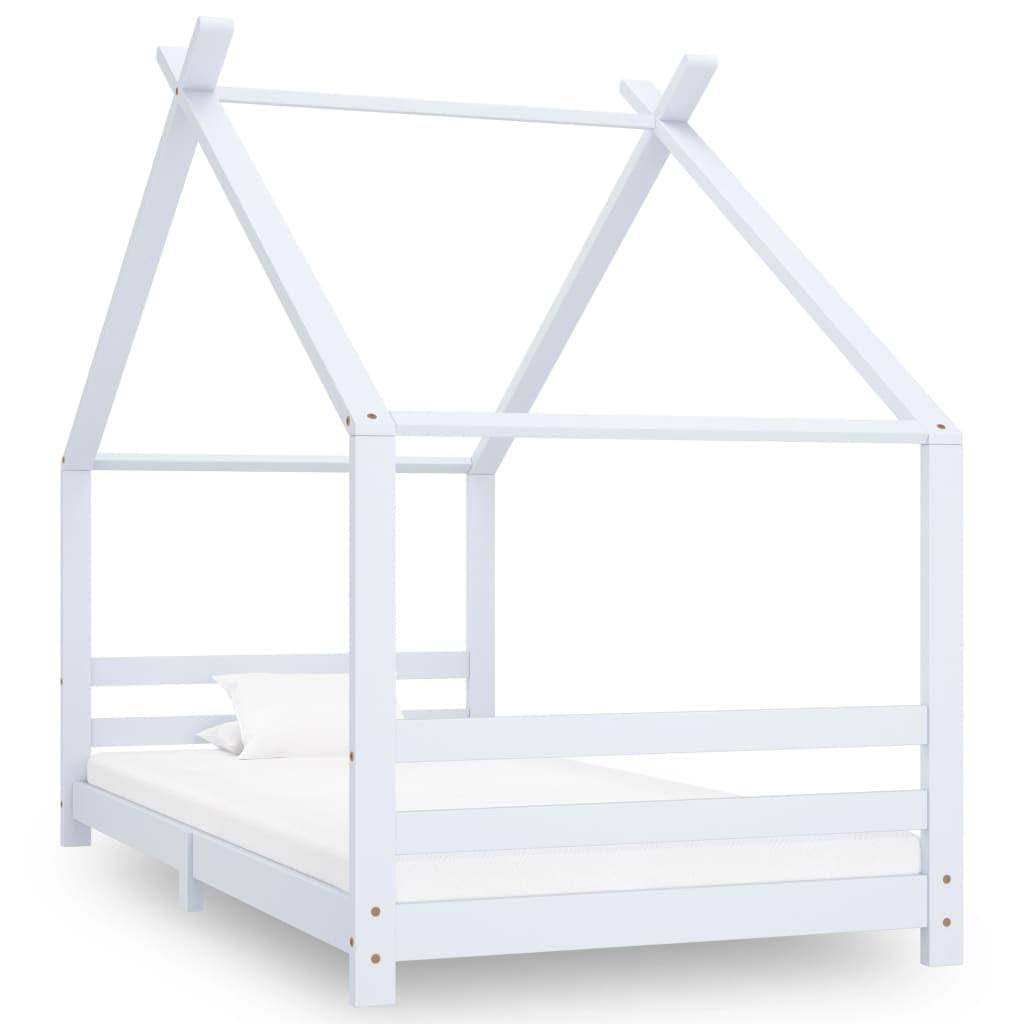 SKM Estructura de Cama Infantil Madera Maciza Pino 90x200 cm,Mobiliario,Mobiliario para bebés y niños pequeños,Cunas y Camas para niños,289612