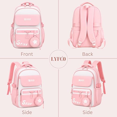 Image of School & College Backpack with Detachable Pouch | 18 Inch Large capacity bag for Girls & Boys Age of 12-16 years | Best for School, Tution, Travel, Camping