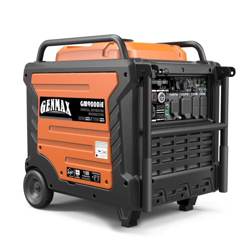 GENMAX Portable Generator, 9000W Super Quiet Gas Powered Engine with Parallel Capability, Remote/Electric Start, Digital Display,EPA Compliant,CO Alarm Ideal for Home Backup Power (GM9000iE) - Image 3