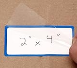 ChromaLabel 2 x 4 inch Dry Erase Labels | 50/Pack (Blue Border)