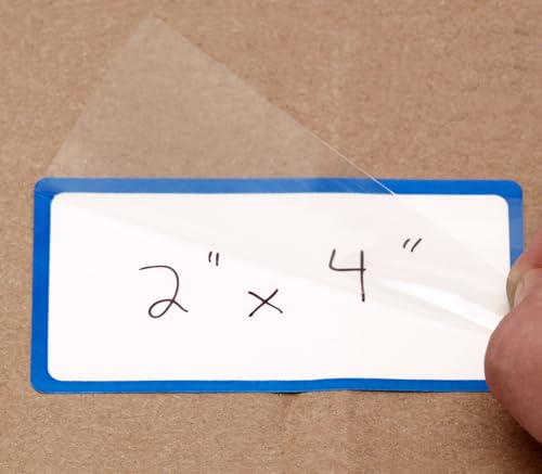 ChromaLabel 2 x 4 inch Dry Erase Labels, 50/Pack, Blue Border