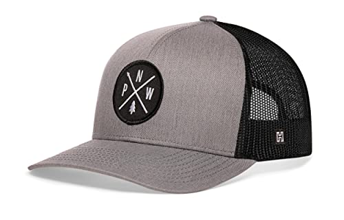 Haka Pnw Hat – Pacific Northwest Trucker Mesh Snapback Baseball Cap (Grey/Black) #TOP1