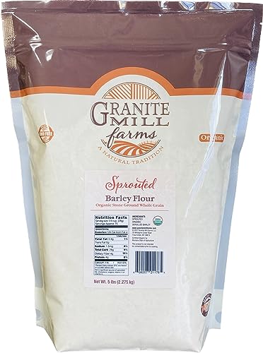 Granite Mill Farms Stone Ground Sprouted Organic Barley Flour, 5 lb