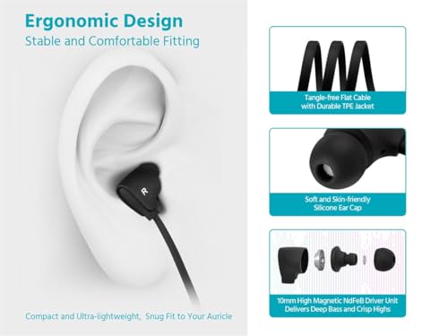 Image of Monoprice Premium USB-C Wired Earbuds with Mic for Smartphones Tablets Laptops & Gaming