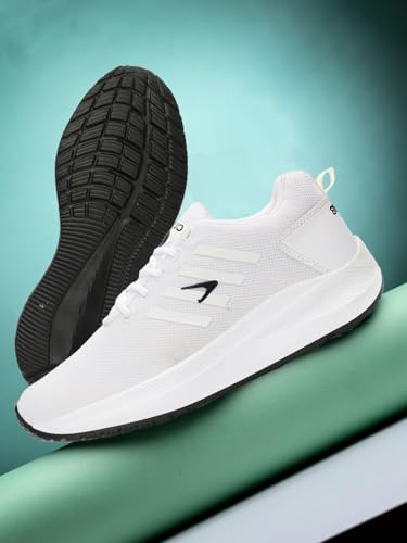CLYMB Jimmy White Mesh Running Shoes - Image 3