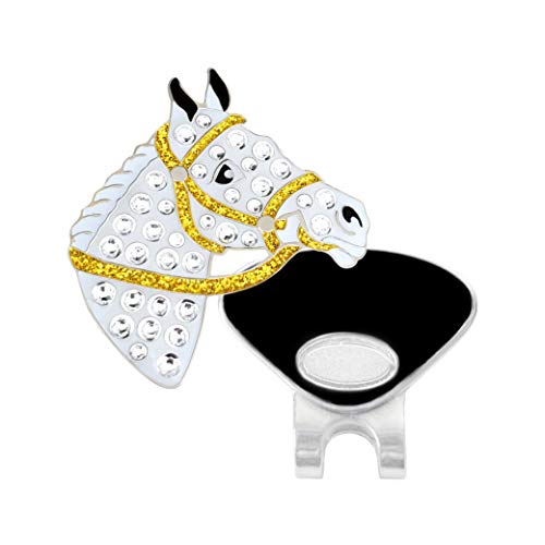 Navika Horsehead Crystal and Glitz Ball Marker with Hat Clip