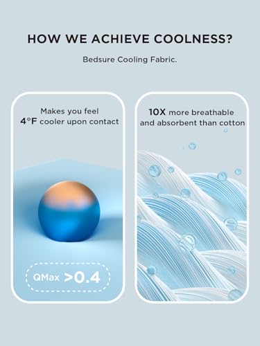 Image of Bedsure Cooling Sheets Full Size, Hot Sleeper Bed Sheets, Up to 18 Inches | Chill Cool Sheet, Deep Pocket, Soft & Breathable Full Size Sheets, 4 Pieces, Grey