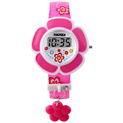SKMEI Girls Digital Watch with Flower Pattern Cover