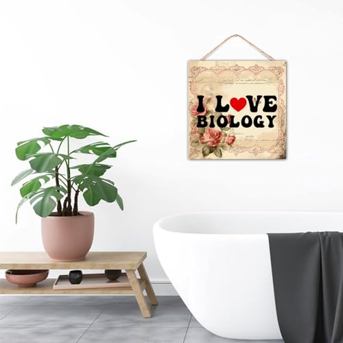 Panneau bois I Love Biology de 30cm pour décoration murale de Saint-Valentin - 5
