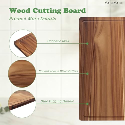 Tabla de cortar de madera acacia 17x12 pulgadas miniatura 3