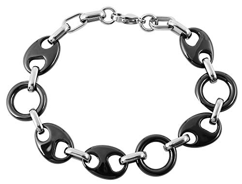 Akzent Bracelet Acier Inoxydable Céramique Noir Argent 24 cm Cover