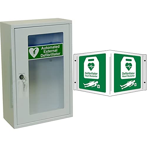 Buy Safety First Aid Group AED Defib Wall Cabinet with Key Lock, Empty ...