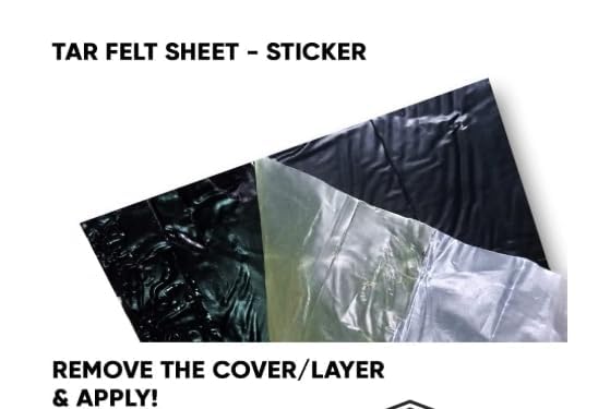 Image of Black Tar Felt for Roofs | Waterproofing Sealing Tar Sheet | 10 Meters Length x Width 1 mtr with 1mm Thickness | Durable | Easy to Apply
