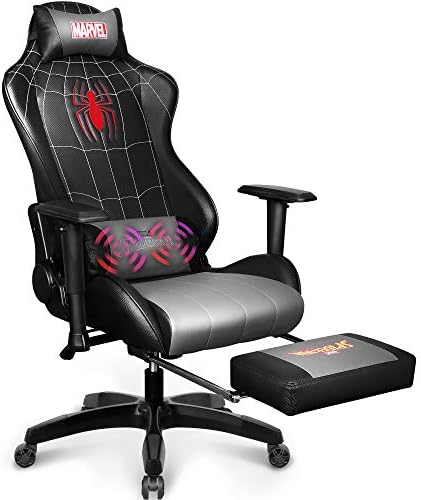 Marvel Avengers Gaming Chair Desk Office Computer Racing Chairs- Adults Gamer Ergonomic Game Footrest Reclining High Back Support Racer Leather Foot Rest (Spider-Man)