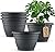 RooTrimmer Plant Pots Set of 5, 10 Inch Round Flower Pots, Thickened Plant Planters with Drainage Holes, Garden Pots for Indoor Outdoor (Dark Gray)