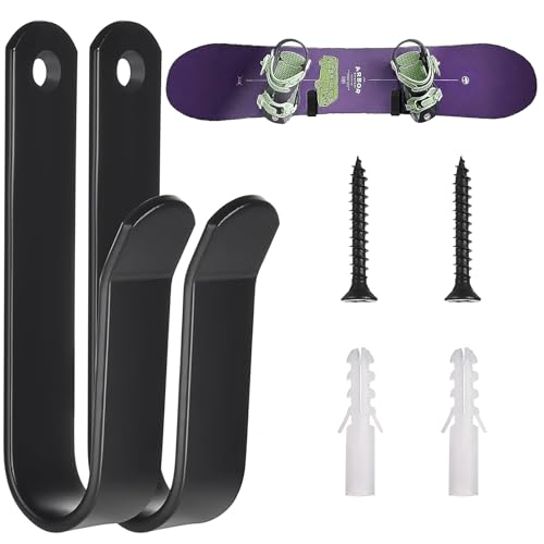 Skateboard Wandhalterung 2 Stück Horizontale Snowboard Wandhalterung Clips Snowboard Wandhalterung Display Rack Skihalterung Wand Aufbewahrungshaken für Snowboard Skiboard Longboard Skateboard