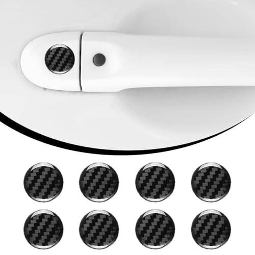 ONISMEZ 8Pcs Car Door Lock Cover, Universal Keyhole Decal Protector, Carbon Black
