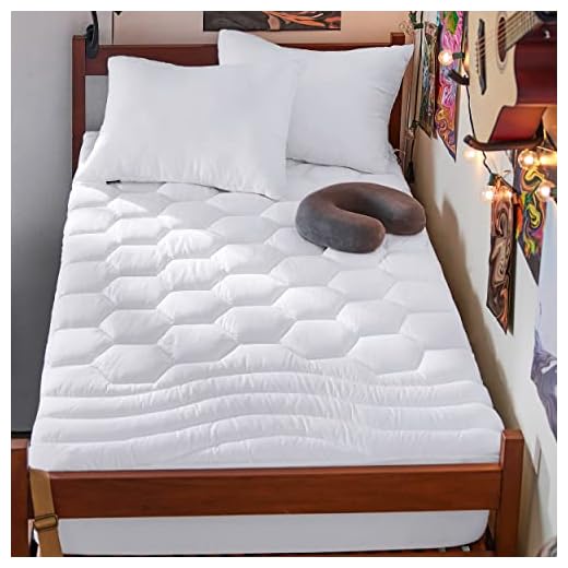 Bedsure Twin XL Mattress Pad - Soft Mattress Topper for College Dorm Room Essentials, Extra Long Twin Quilted Fitted Bed Cover Protector with 8-21 Inches Deep Pocket, Washable, White, 39x80 Inches