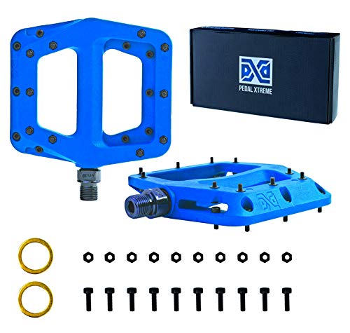 image for Pedalxtreme PDX D10 Flat Wide Mountain Bike Pedals, MTB Pedals, BMX Pe