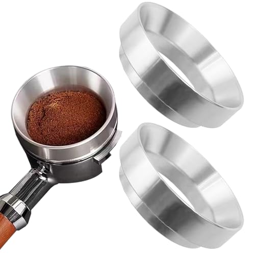 2 PACK Espresso Dosing Funnel Set - 53mm and 58mm Stainless Steel Coffee Dosing Rings for Enhanced Brewing